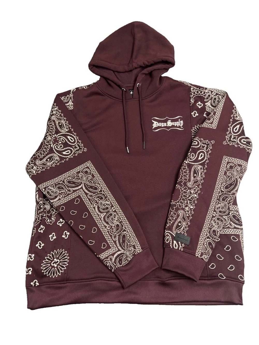 Dogg Supply by Snoop Dogg Maroon Bandana Patchwork Hoodie XL